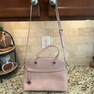 Furla Piper Leather Light Pink 2W Shoulder Handbag 11.2in x 7.9in x 5.5in
